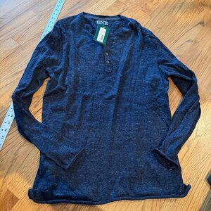 RYE BY HAWKEYE RYE MENS NAVY BLUE LARGE NEW SHIRT HENLEY SWEATER